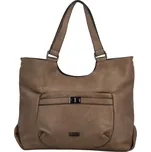 Stylová dámská koženková kabelka na rameno Coveri Harweta, taupe