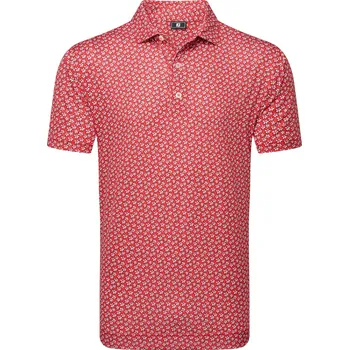 Golf FOOTJOY Scattered Floral tričko červené Velikost oblečení: XL + Dárková krabička týček