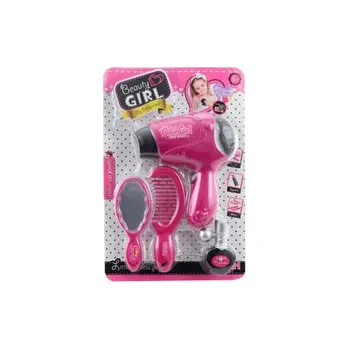 Panenka Dětská sada kadeřnických doplňků s bateriovým fénem