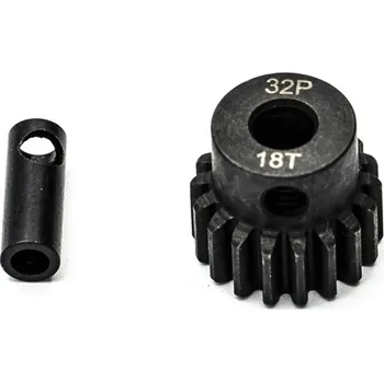 Ocelový motorový pastorek 18 zubů, modul 32DP s 5mm vrtáním a 3,17mm adaptérem