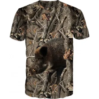 Pánské tričko myslivecke tricko divocak knour velikost: 6XL - šířka 70 cm, délka 79 cm