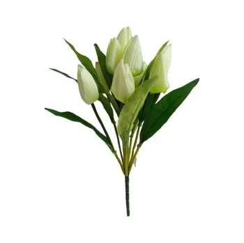 umělá květina Tulipán svazek krém, 44 cm G011 krém