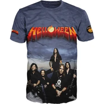 Pánské tričko metalove-tricko-Helloween-svetlemodre velikost: 6XL - šířka 70 cm, délka 79 cm