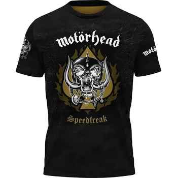 Pánské tričko cerne-tricko-celopotisk-hudebni-skupina-motorhead velikost: 6XL - šířka 70 cm, délka 79 cm