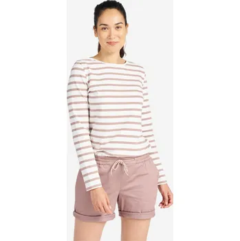 Dámské tričko TRIBORD Dámské tričko s dlouhým rukávem na jachting Sailing 100 48 BÍLÁ|KAŠTANOVÁ|RŮŽOVÁ