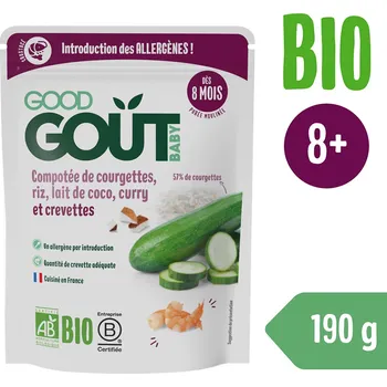 Good Gout BIO Krevety s rýží, cuketou a kokosovým mlékem (190 g)