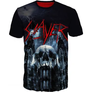 Pánské tričko metalove-tricko-Slayer-lebka velikost: 6XL - šířka 70 cm, délka 79 cm