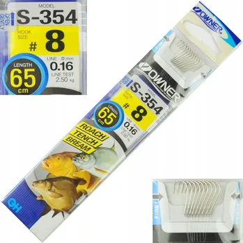 Rybářský háček Háčky s návazcem, s protihrotem Owner S354 9 ks