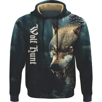 Pánská mikina luxusni_unisex_mikina_vlk_lovec_varovani Pánské luxusní mikiny: 4XL