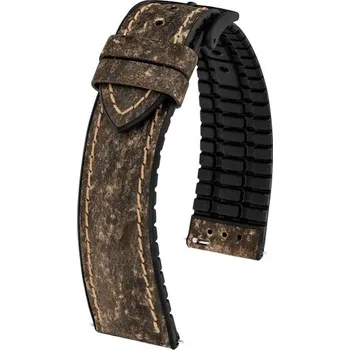 Řemínek na hodinky Řemínek Hirsch Stone - hnědý - 19 mm - L – Standardní délka (doporučujeme) - 18 mm - Černá + 5 let záruka a dárek ZDARMA