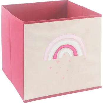 úložný prostor na hračky Ostaria Úložný box 30 x 30 x 30 cm růžový/duha