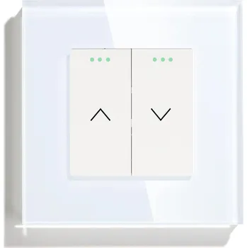 vypínač SPÍNAČ ZAP/VYP PRO ROLETY, ŽALUZIE, ZÁVĚSY - SKLENĚNÝ, BÍLÝ