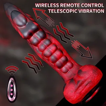 Vibrátor Intimitude Přirážecí dildo Monster J. Barva: Červená