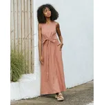 Magic Linen Dlouhé plátěné šaty BORACAY v Clay růžové Velikost: M