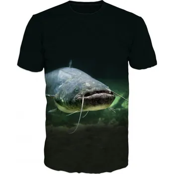 Pánské tričko tricko potisk sumec velikost: 122 - šířka 34 cm, délka 45 cm