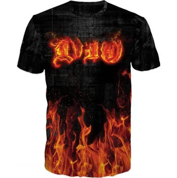 Pánské tričko rockove-tricko-Ronny-James-Dio-plameny velikost: 6XL - šířka 70 cm, délka 79 cm