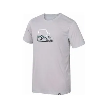 Pánské tričko Hannah BITE gray violet (print 1) S; Šedá funkční tričko + DÁREK DLE VÝBĚRU!