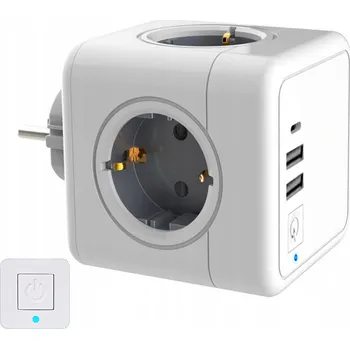 Elektrická zásuvka Zásuvková lišta 4 zásuvky, 2 USB + USB-C, bílý