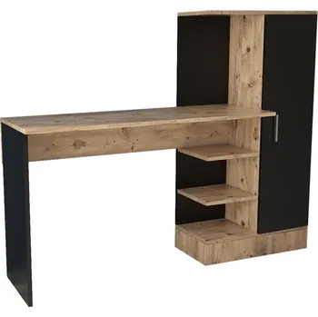 Psací stůl Psací stůl ANTARES s regálem, atlantská borovice/černá + PROVĚŘENO zákazníky + vyzvednutí ZDARMA