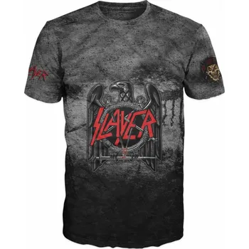 Pánské tričko metalove-tricko-Slayer-sede velikost: 7XL - šířka 73 cm, délka 80 cm