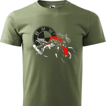 Pánské triko s motivem BMW K1300R - Khaki - Velikost 2XL SKLADEM