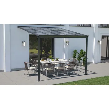 Pergola Hliníková pergola plný polykarbonát 3,12 x 3,00 - černá (Zahradní pergola z hliníku, barvu PC výplně možno volit)