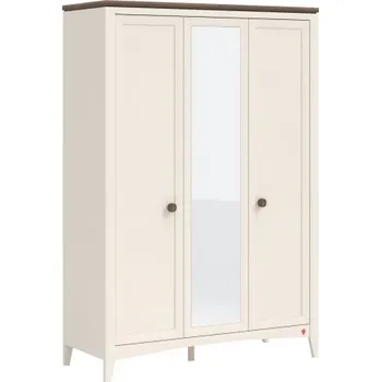 Šatní skříň Třídveřová šatní skříň se zrcadlem Meryn - béžová