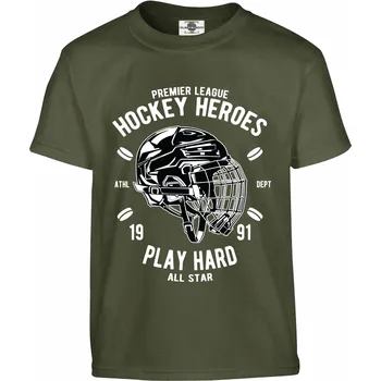 Pánská móda Tričko Premier league hockey heroes Druh: Dětské, Barva: Khaki, Velikost: 110-XS