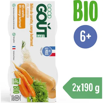Good Gout BIO Pyré z máslové dýně a mrkve (2x190 g)