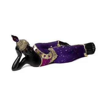 Figurka Figurka Thai Buddha - černo fialový -Ležící