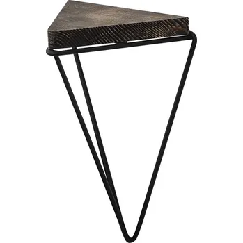 police Nástěnná police CLISHAM, černá/tmavý ořech + vyzvednutí ZDARMA