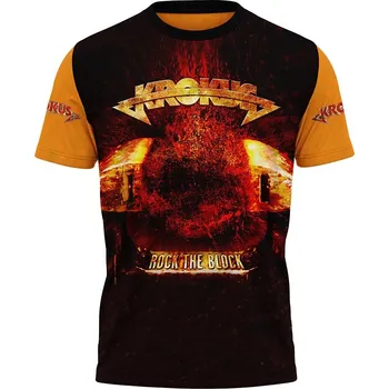 Pánské tričko tricko-celopotisk-hudebni-skupina-krokus velikost: 146 - šířka 39 cm, délka 51 cm