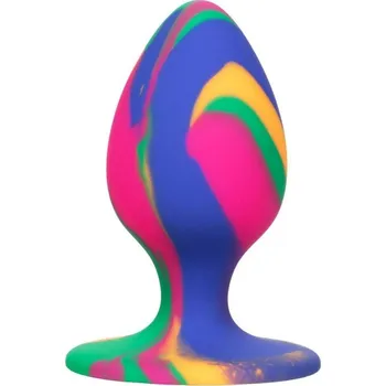 Anální kolík Anální kolík CalExotics Cheeky Medium Tie-Dye, silikonový anální kolík s přísavkou 7,5 x 3,6 cm