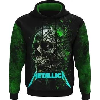 Pánská mikina luxusni_unisex_zelena_mikina_skupina_Metallica Pánské luxusní mikiny: XS