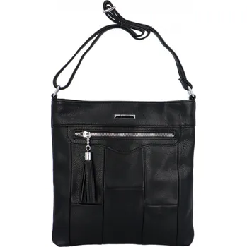 Kabelka Příjemná dámská koženková crossbody s výraznou ozdobou Alice, černá