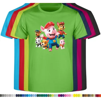 Dívčí tričko detske-levne-bavlnene-tricko-potisk-tlapková patrola Barva: Lime - limetková, velikost: 128