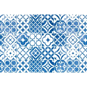 Tapeta D-c-fix retro bílomodrá mozaika