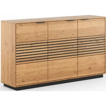 Komoda Dubová komoda TIRANO 3D černé lamely