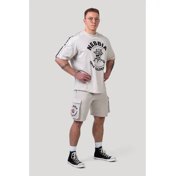 Pánské tričko NEBBIA Washed oversized tričko GOLDEN AGE šedé XL