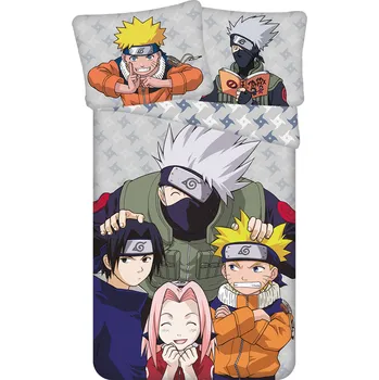 Bytový textil Jerry Fabrics Bavlněné povlečení 140x200 + 70x90 cm - Naruto Grey