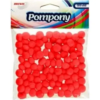 Set školních potřeb Pompony czerwone 10mm 100szt