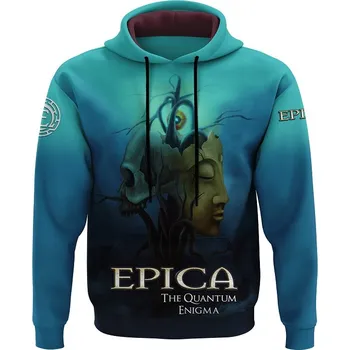 Pánská mikina luxusni_unisex_tyrkysova_mikina_skupina_Epica Pánské luxusní mikiny: S