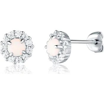 Náušnice JVD Třpytivé stříbrné náušnice s umělým opálem SVLE3034X61O100 + 2 měsíce na vrácení zboží