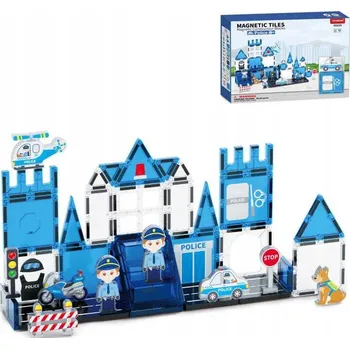 ostatní stavebnice Magnetická stavebnice Police 42ks - Magnetic Tiles