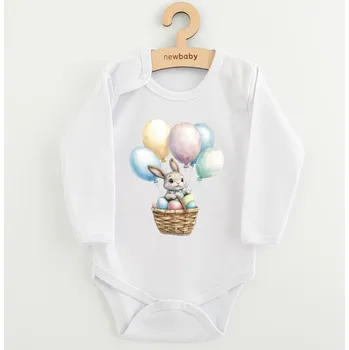 Kojenecký body Dětské body s potiskem New Baby Králíček s balónky, vel. 86 (12-18m)