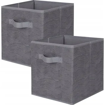 Úložný box Organizér do Skříně Krabička Koš Sada 2ks Šedá Barva