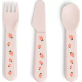 DONE BY DEER Foodie dětský příbor Tiny farm růžová