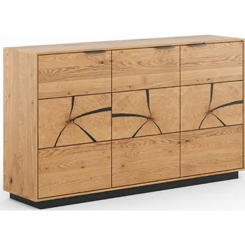 Komoda Dubová komoda TIRANO 3D černé detaily