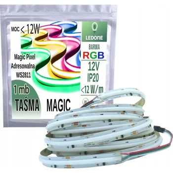 LED osvětlení LED pásek COB RGB IP20 12V 720 LED/m Magic Pixel Adresovatelný WS2811 digitální 1m