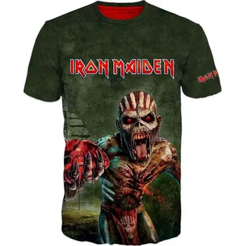 Pánské tričko metalove-tricko-Iron-Maiden-zelene velikost: 158 - šířka 43 cm, délka 56 cm